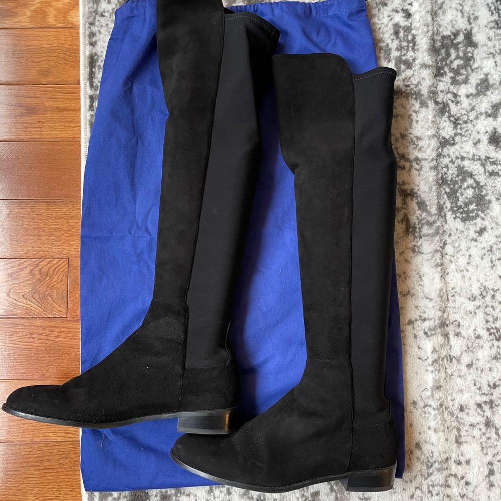 STUART WEITZMAN OVER THE KNEE SUEDE 5050 BOOTS